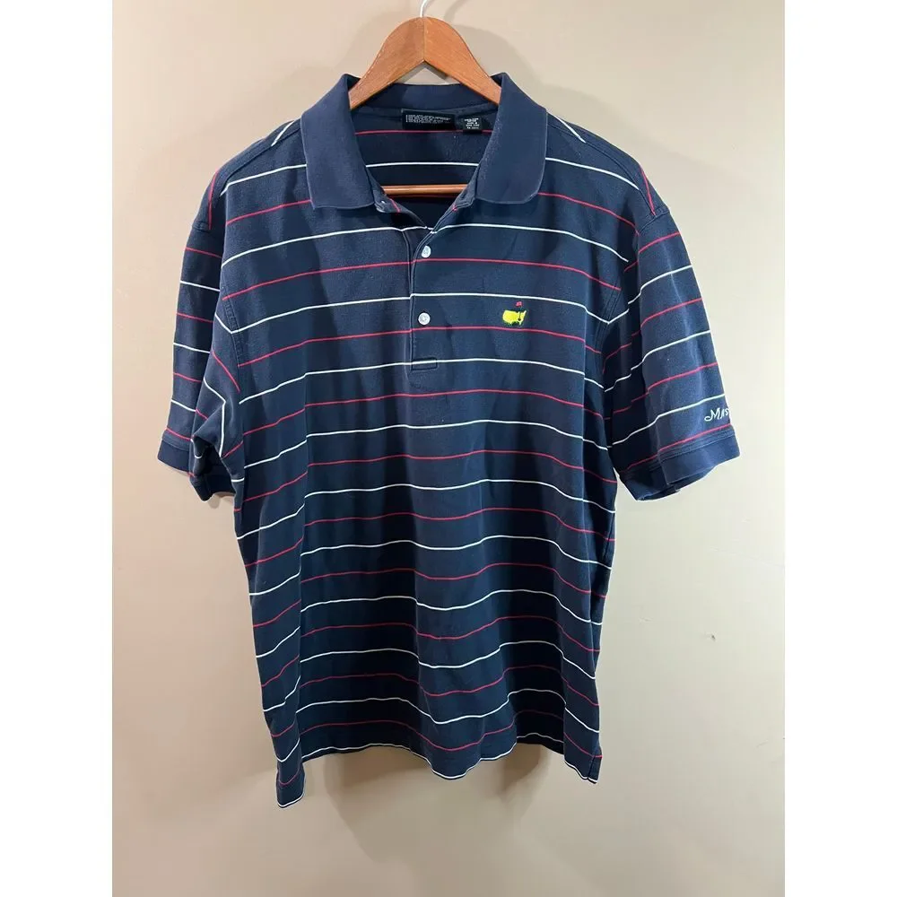 Masters Striped Polo Golf Shirt‎ - Mens Large
